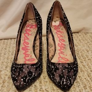 Betseyville Black lace heels